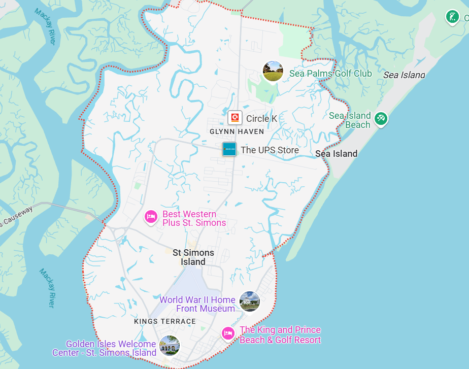 Self Guided Tour of St Simons Island 5 valentines gifts St Simons Island Map
